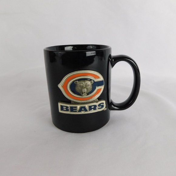 Chicago Bears - 10oz. Black Coffee/Tea Mug - Metallic 3D Logo - Picture 1 of 4
